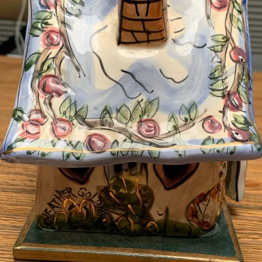 Blue Sky Candle Holder with Intricate Ceramic Accents